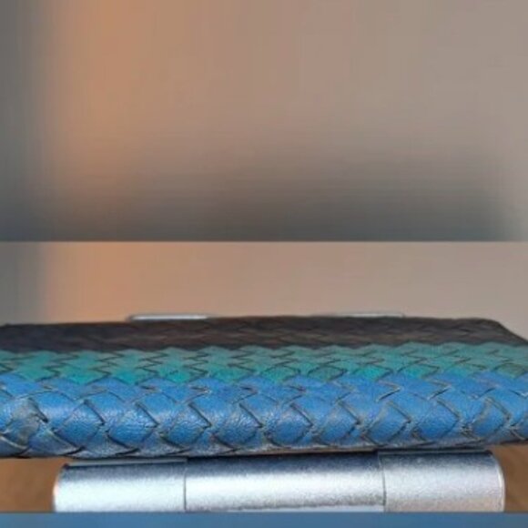 Bottega Veneta Intrecciato Multi Color Block Fold Over Wallet - Picture 7 of 14